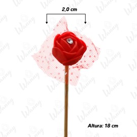 Vareta Difusor Decorativa - Flor Vermelho  18x2,0