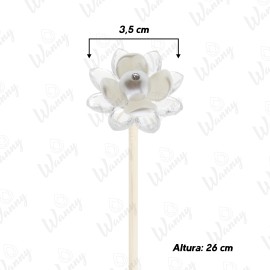 Vareta Difusor Decorativa - Flor Branca  26x3,5