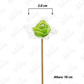 Vareta Difusor Decorativa - Flor Verde  18x2,0