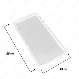 Bandeja Acrilica  Retangular Branca 25x13