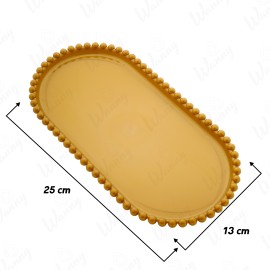 Bandeja Acrilico Oval Dourado  25x13